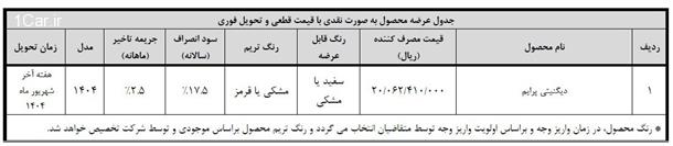 فروش فوری دیگنیتی پرایم ویژه متقاضیان عادی (مرداد 1404)